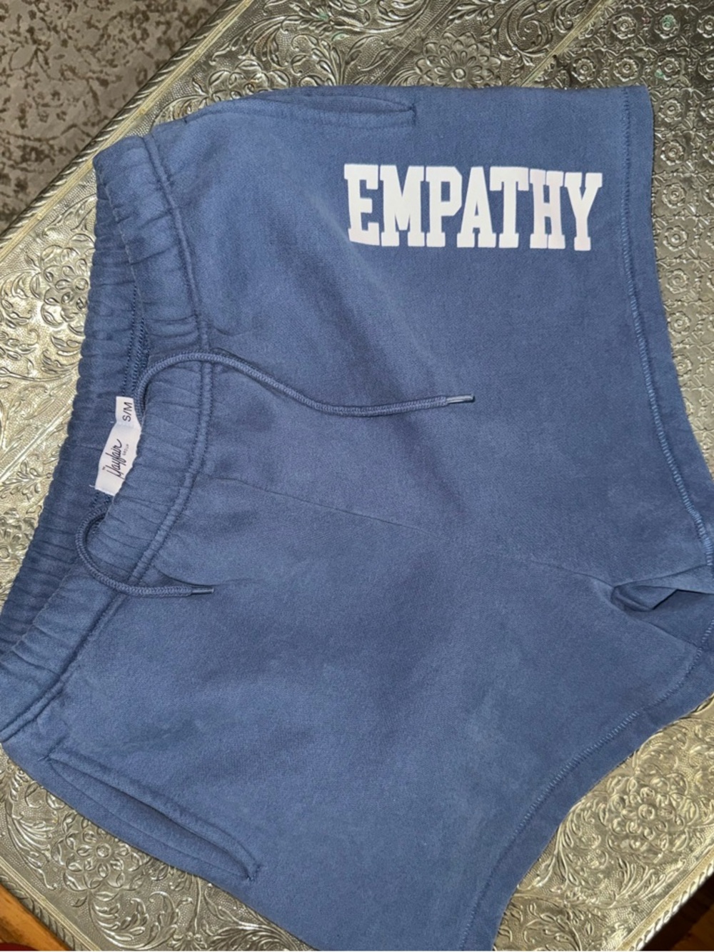 The Mayfair Group "Empathy" Graphic Sweatshorts - Blue - Size S/M